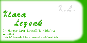 klara lezsak business card